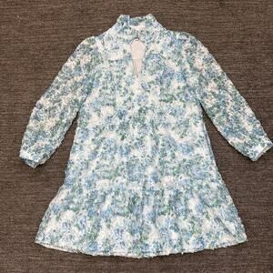 Tuckerneck Jardin De Fleurs Crinkle Palmerston Dress Women Small Blue Floral